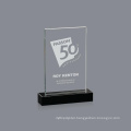 Clear Customized Souvenir Gift New Design Award Black Crystal Carved Plaque Glass Crystal Trophy Awards